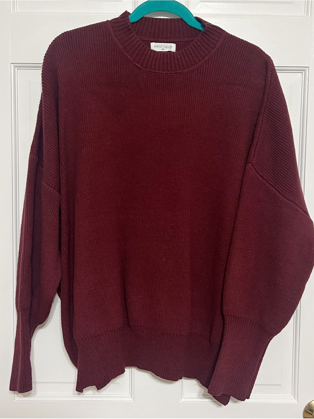 vestique Burgundy Crewneck Knit Sweater